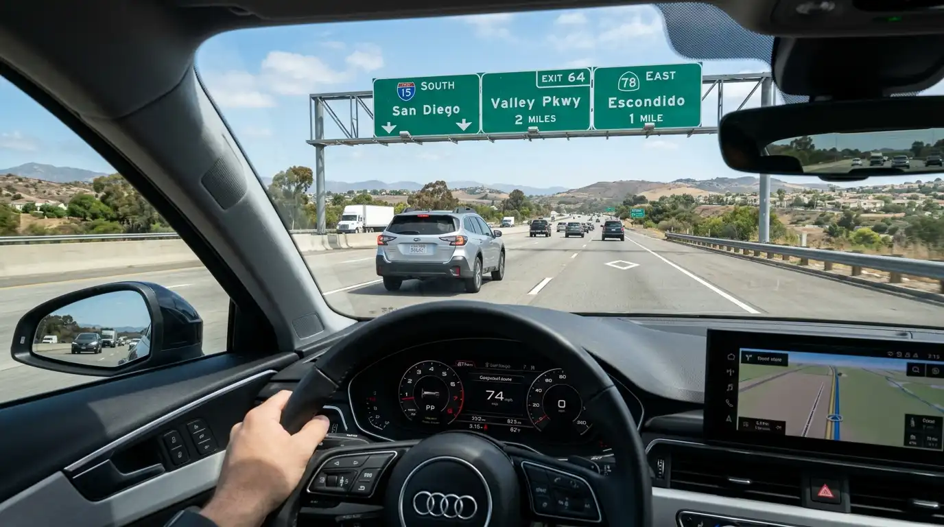 Car driving on highway